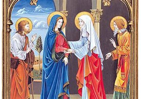 Immagine stilizzata della Vergine Maria in movimento, che simboleggia la visita ad Elisabetta e la danza del bambino nel grembo.