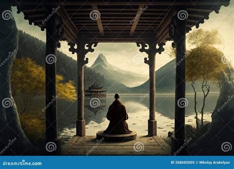 Immagine meditativa di un praticante buddista dedito al trasferimento del merito