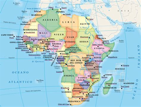 Cartina geografica dell'Africa nel XIX secolo