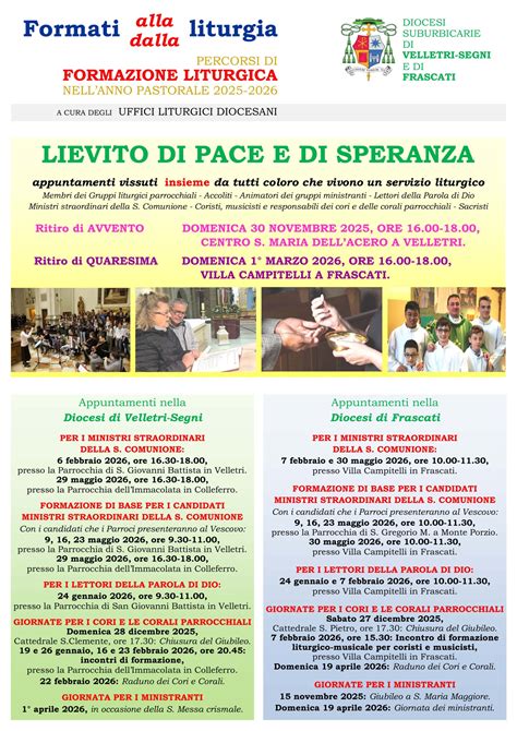 infografica sui percorsi formativi liturgici e il motto