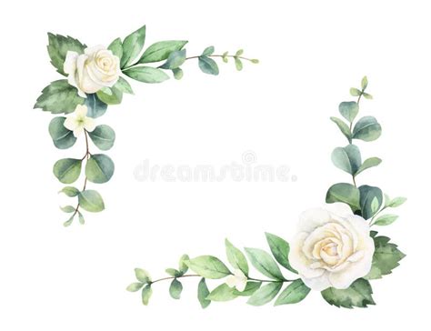 illustrazione di biglietti di auguri con rose bianche
