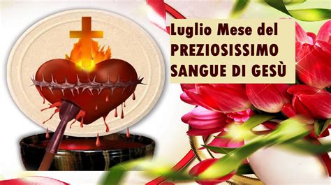 illustrazione del mese di luglio con simboli del Preziosissimo Sangue