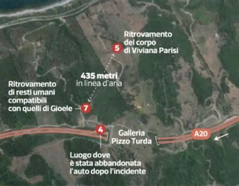 Mappa schematica dell'area tra Sinnai e San Vito, luogo del ritrovamento del corpo