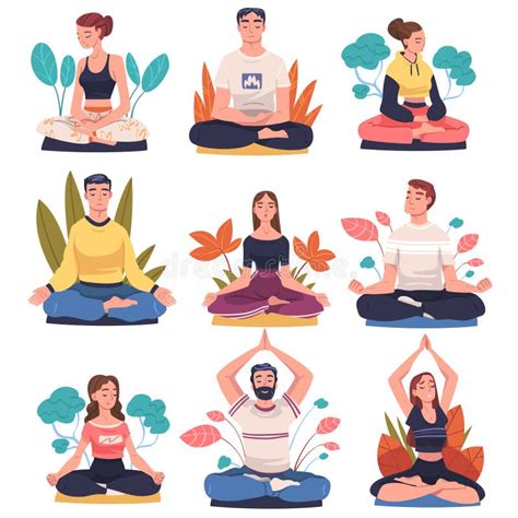 Illustrazione di persone che meditano per la mindfulness