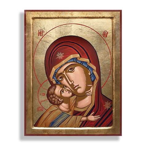 Icona della Madonna con Bambino e Padre Pio che recita il Rosario