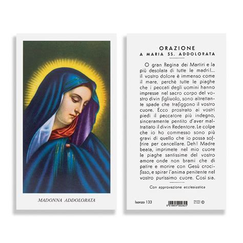 Icona della Madonna Addolorata con Padre Pio in preghiera