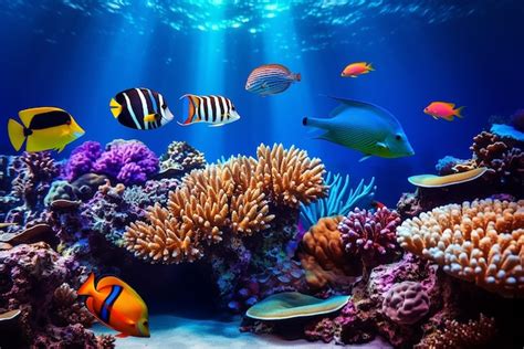 barriera corallina di Ras Mohamed con pesci colorati
