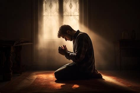Thematic photo of a person in deep contemplation or prayer, with an ancient text in the background.