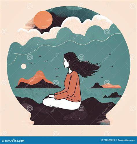 Illustrazione di una persona in contemplazione o meditazione