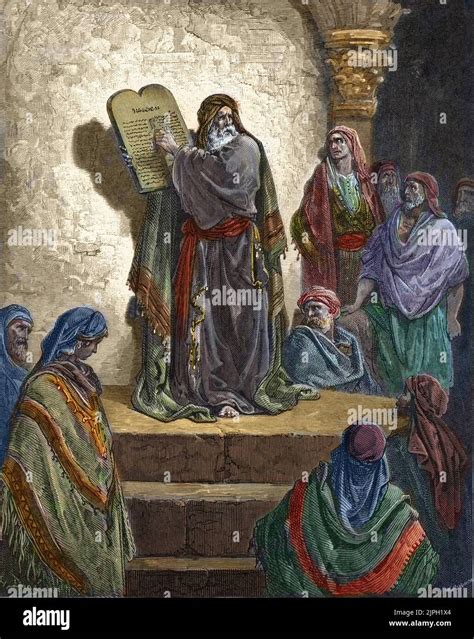 Illustrazione di Esdra che legge la Legge al popolo