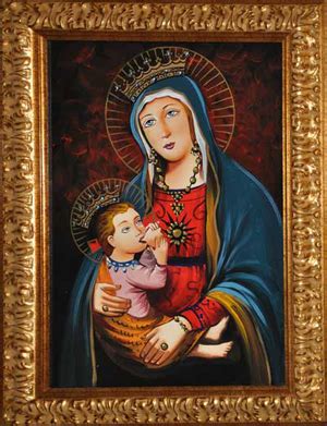 Affresco di Bonora orante davanti alla Madonna di Bonora.