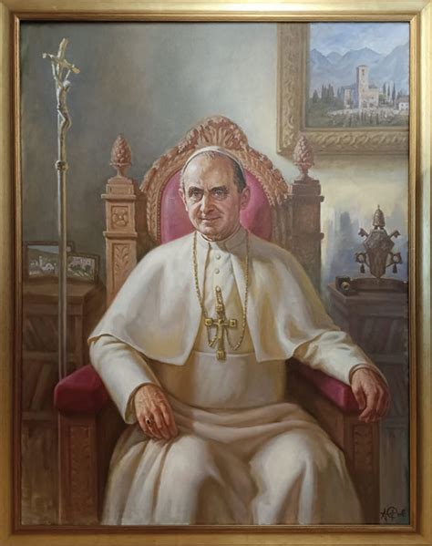 Ritratto di Paolo VI in preghiera, simbolo del suo profondo legame con la spiritualità e l'arte.