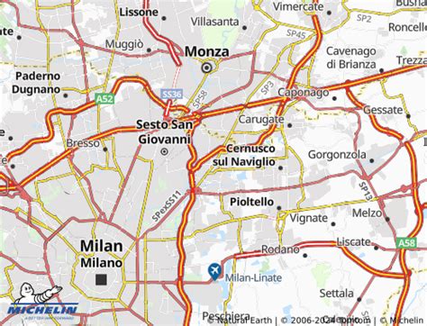 Mappa del territorio di Cologno Monzese con indicazione della zona di Via Raffaello Sanzio