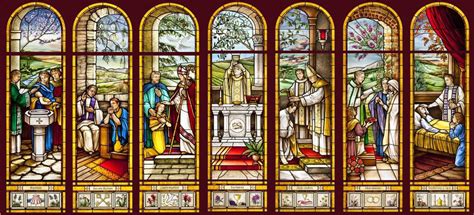 Illustrazione di un cristiano che riceve i sacramenti, simboleggiando la nuova vita in Cristo.