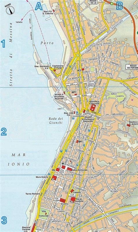 Mappa del centro di Reggio Calabria con indicazione di Corso Garibaldi