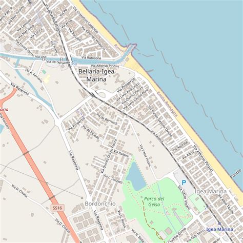 Mappa del territorio di Bellaria Igea Marina con evidenziata la zona operativa dell'agenzia immobiliare