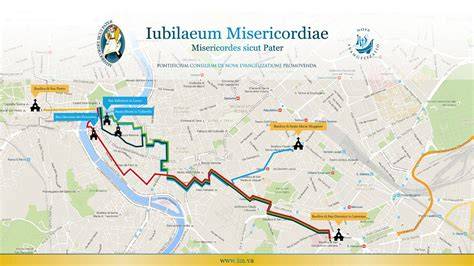 Mappa schematica del percorso del pellegrinaggio giubilare a Roma