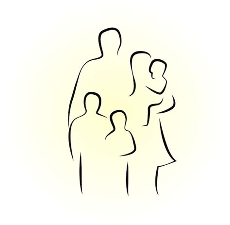 Illustrazione stilizzata di una famiglia o di una coppia che partecipa a un momento di riflessione o preghiera