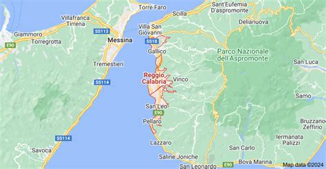 Mappa storica dell'area di Reggio Calabria con l'indicazione dei villaggi di Cannavò e Pavigliana