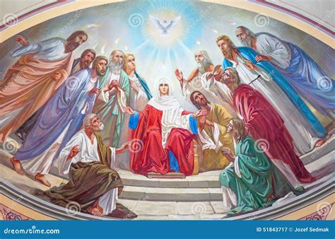 Ricostruzione architettonica della scena della Pentecoste, evidenziando la prospettiva