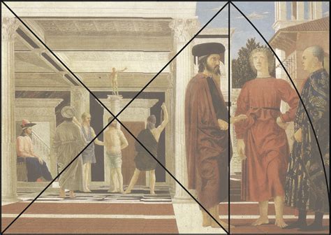 Schema prospettico e linee di fuga della Flagellazione di Piero della Francesca