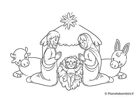 Disegno presepe da colorare per bambini