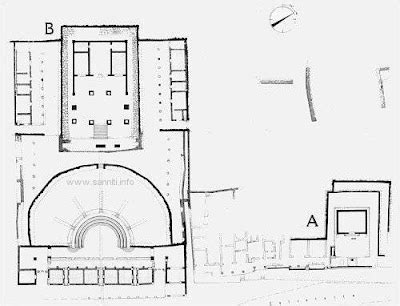 Pianta schematica del complesso monumentale del Santuario di Ercole Vincitore a Tivoli
