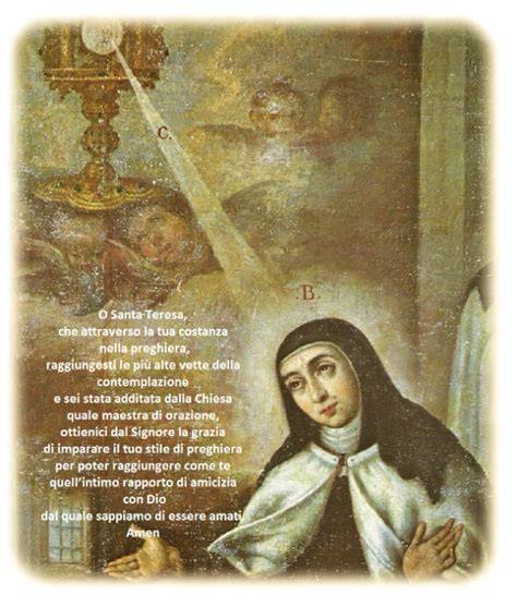 Schema dei gradi della preghiera secondo Santa Teresa d'Avila
