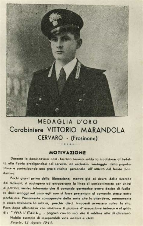 Ritratto del Carabiniere Vittorio Marandola, Medaglia d'Oro al Valor Militare