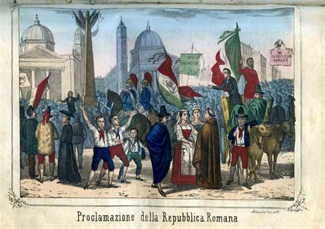 Scena storica della Repubblica Romana del 1849 o mappa dei territori coinvolti