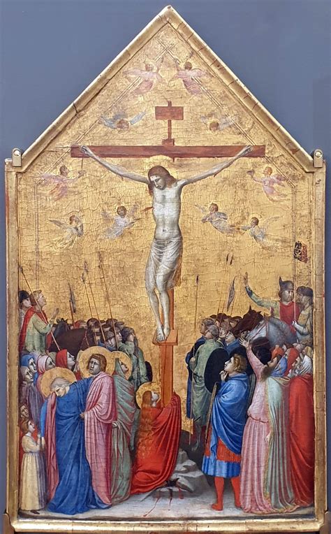 Dettaglio delle figure dolenti o dei soldati nella Crocifissione di Cimabue