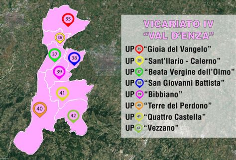 Mappa storica del vicariato di Nesso con indicazione delle chiese sussidiarie