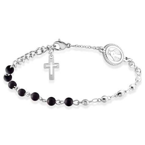 Schema comparativo tra le linee maschili (acciaio/onice) e femminili (perle/oro) dei bracciali rosario.