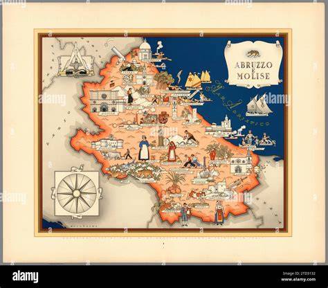 Mappa storica dell'Abruzzo con il primo stabilimento di Fara San Martino