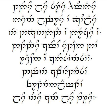 Esempio di scrittura elfica Sindarin e Quenya