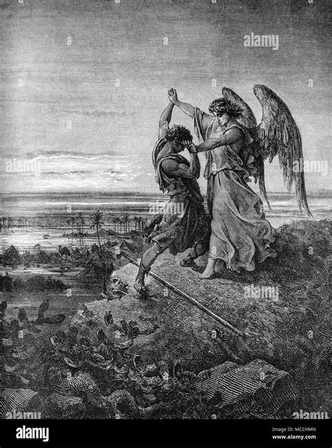 illustrazione della lotta di Giacobbe con l'angelo