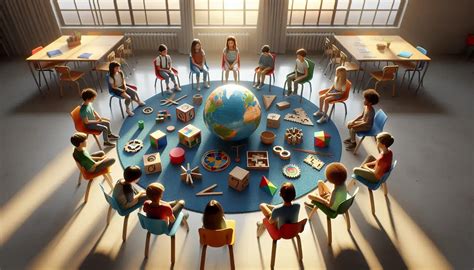 Immagine di catechisti che interagiscono con i bambini usando materiali didattici interattivi