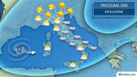 Mappa meteorologica o infografica con simboli del tempo per le previsioni