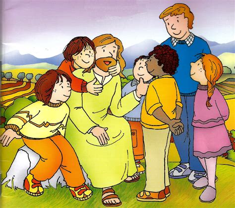Bambini sorridenti in gruppo con catechista durante un'attività ricreativa di catechismo