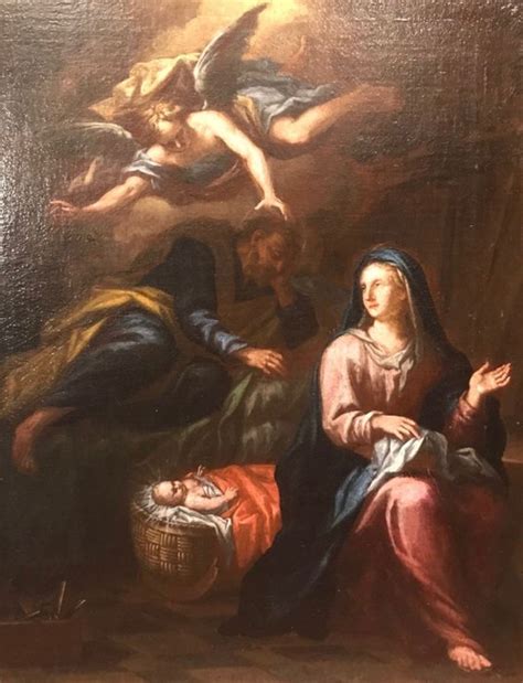 Natività di Gesù con Maria, Giuseppe, pastori e angeli