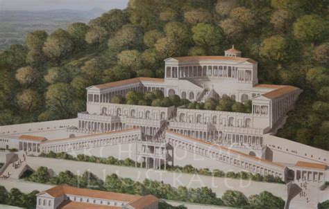 Ricostruzione artistica del Santuario della Fortuna Primigenia di Praeneste in epoca romana