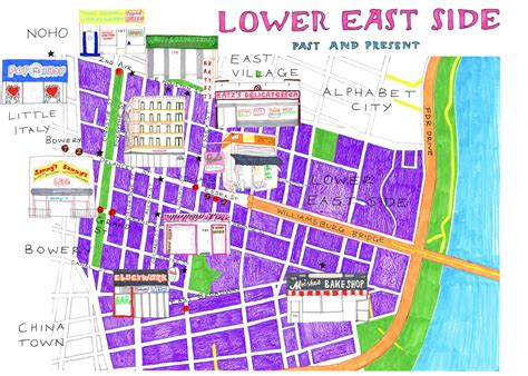 Mappa del Lower East Side con indicazione di Five Points e Chinatown