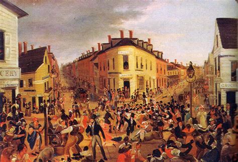 Illustrazione storica di Five Points, New York nel XIX secolo