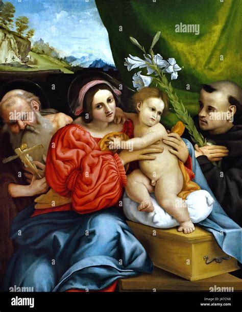 Madonna con il Bambino fra i santi Giovanni Battista e Caterina di Lorenzo Lotto, con dettagli della composizione e simbolismo