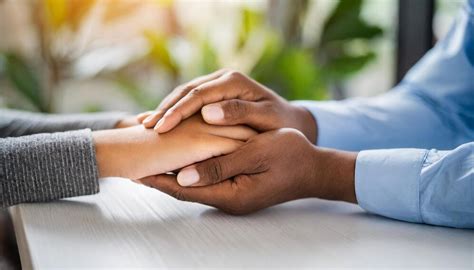 Thematic photo: two hands gently holding together, symbolizing care and guidance