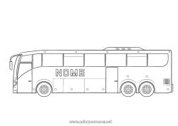 Disegno di Fano: pullman viola in viaggio con bambini