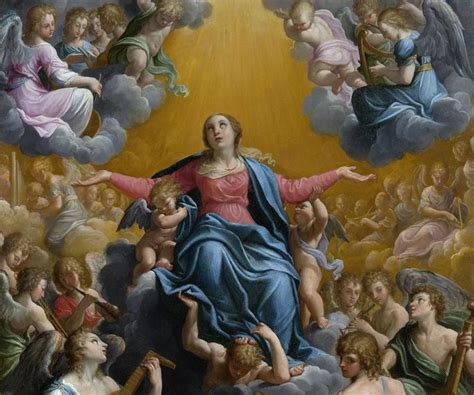 Rappresentazione di Maria Assunta in cielo tra angeli