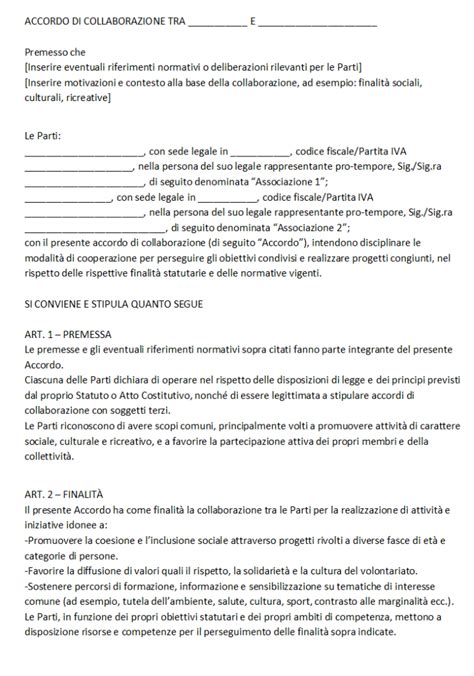 Schema di collaborazione tra parrocchie o di una commissione pastorale