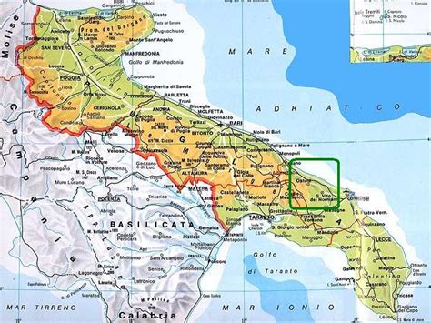 Mappa della Puglia con evidenziata la provincia di Lecce e il comune di Poggiardo