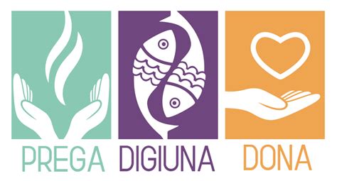 Icona che rappresenta i tre pilastri della Quaresima: preghiera, digiuno e elemosina